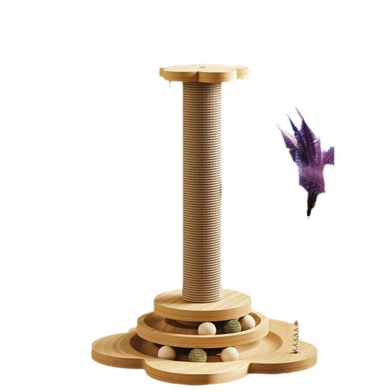 Rascador y torre para gatos con nido – Madera maciza