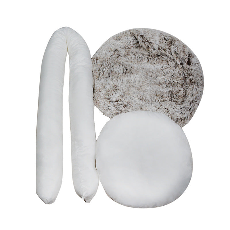 Cama redonda de peluche para perros y gatos – Desenfundable y lavable