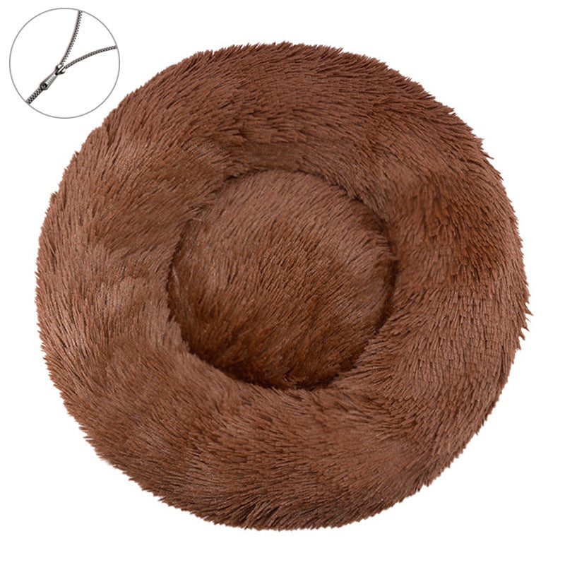 Cama redonda de peluche para perros y gatos – Desenfundable y lavable