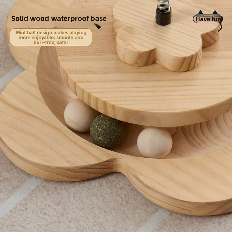 Rascador y torre para gatos con nido – Madera maciza